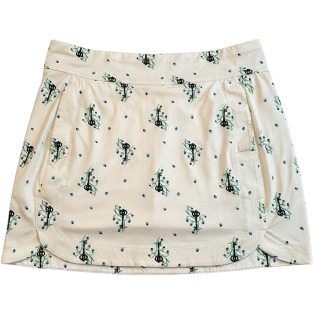 Belyn Key Skort Womens Medium White Key Floral Print Golf Athletic Resort Tennis
